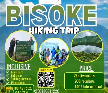 Kigali bisoke hiking trip  Hello beautiful hikers! 🎉  Get ready for an exciting adventure! Join us for BISOKE HIKE trip this Saturday,April 18th! 🏞️